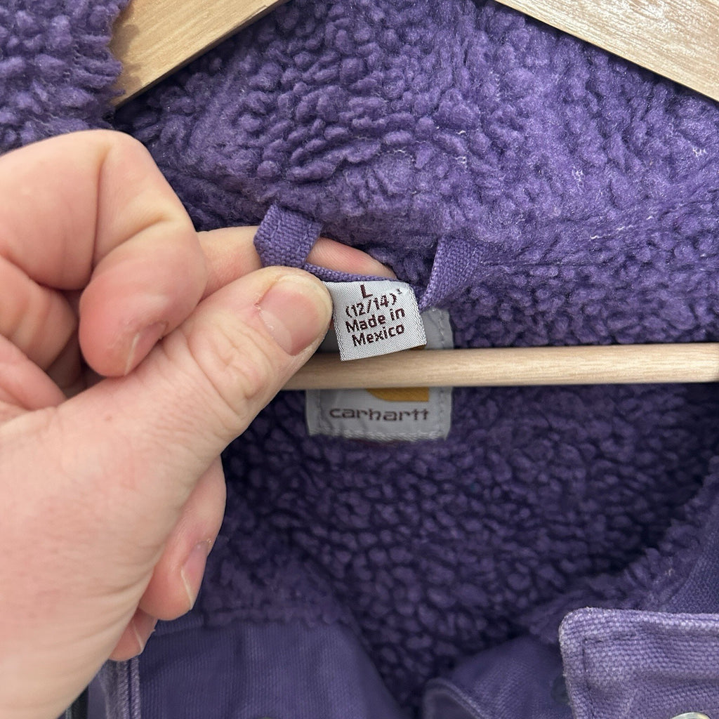 Carhartt Sandstone Sherpa-Lined Hooded Vest “Grape Purple”