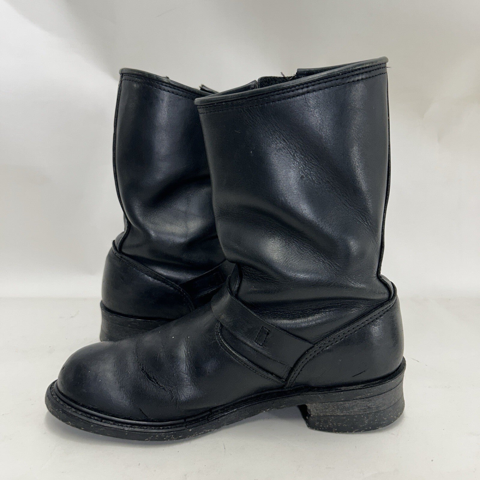 Vintage Engineer Boots Black Leather Made in USA Style 7800 Men’s 8
