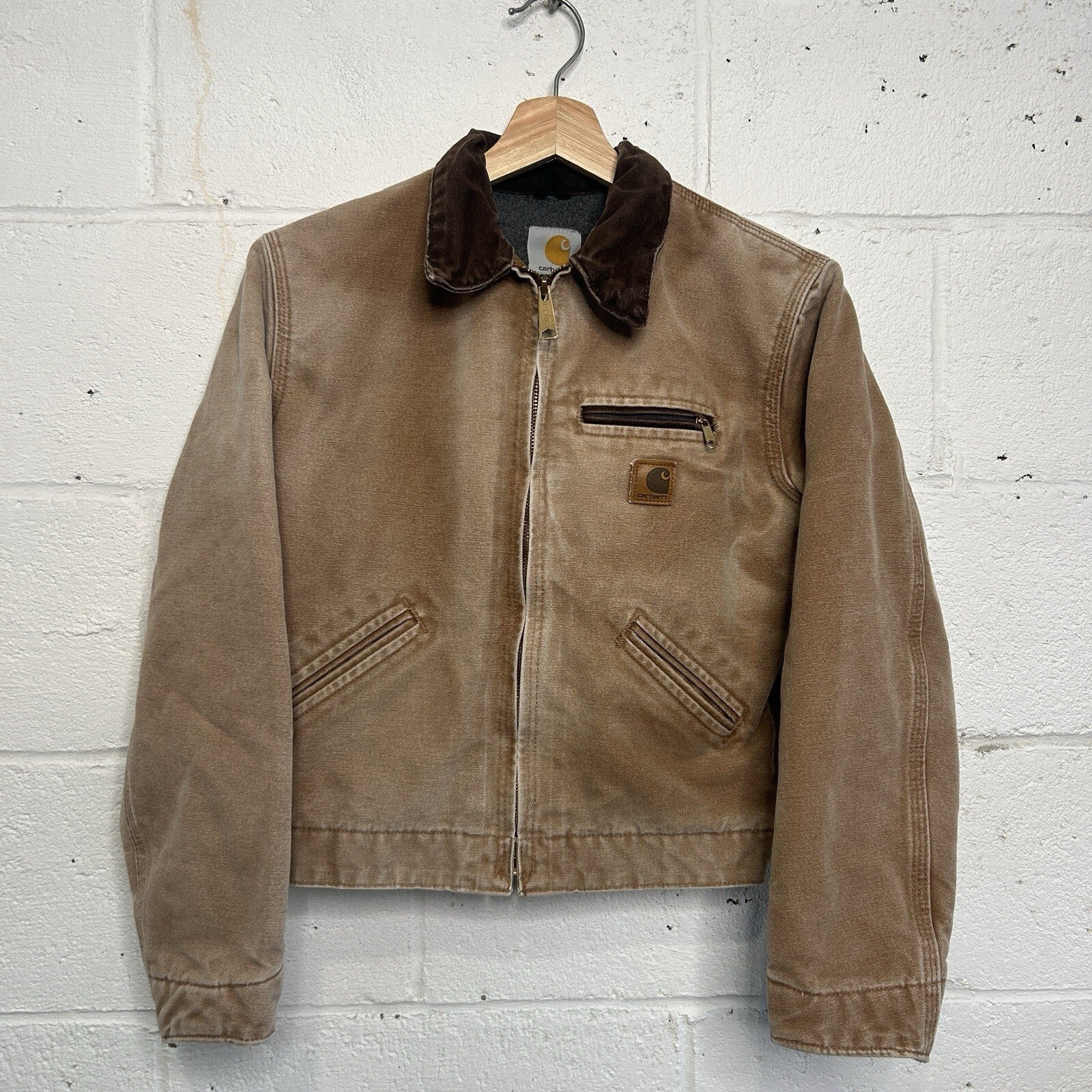 Y2K Carhartt Sherpa-Lined Detroit Jacket “Brown” YYJ97 BRN Youth L/Women’s XS
