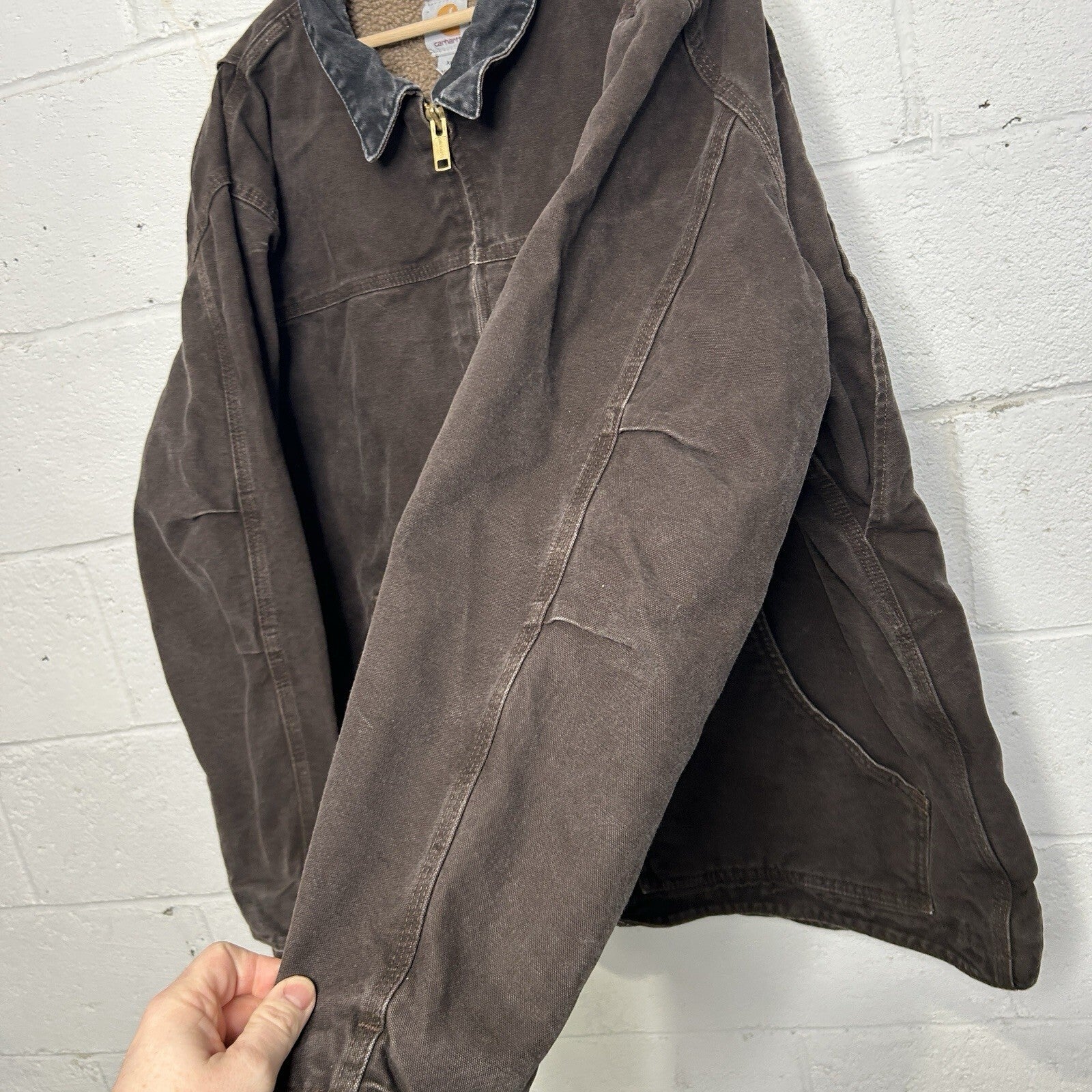 Vintage Carhartt Sherpa-Lined Ridge Jacket “Dark Brown” C61 DKB Men’s X-Large