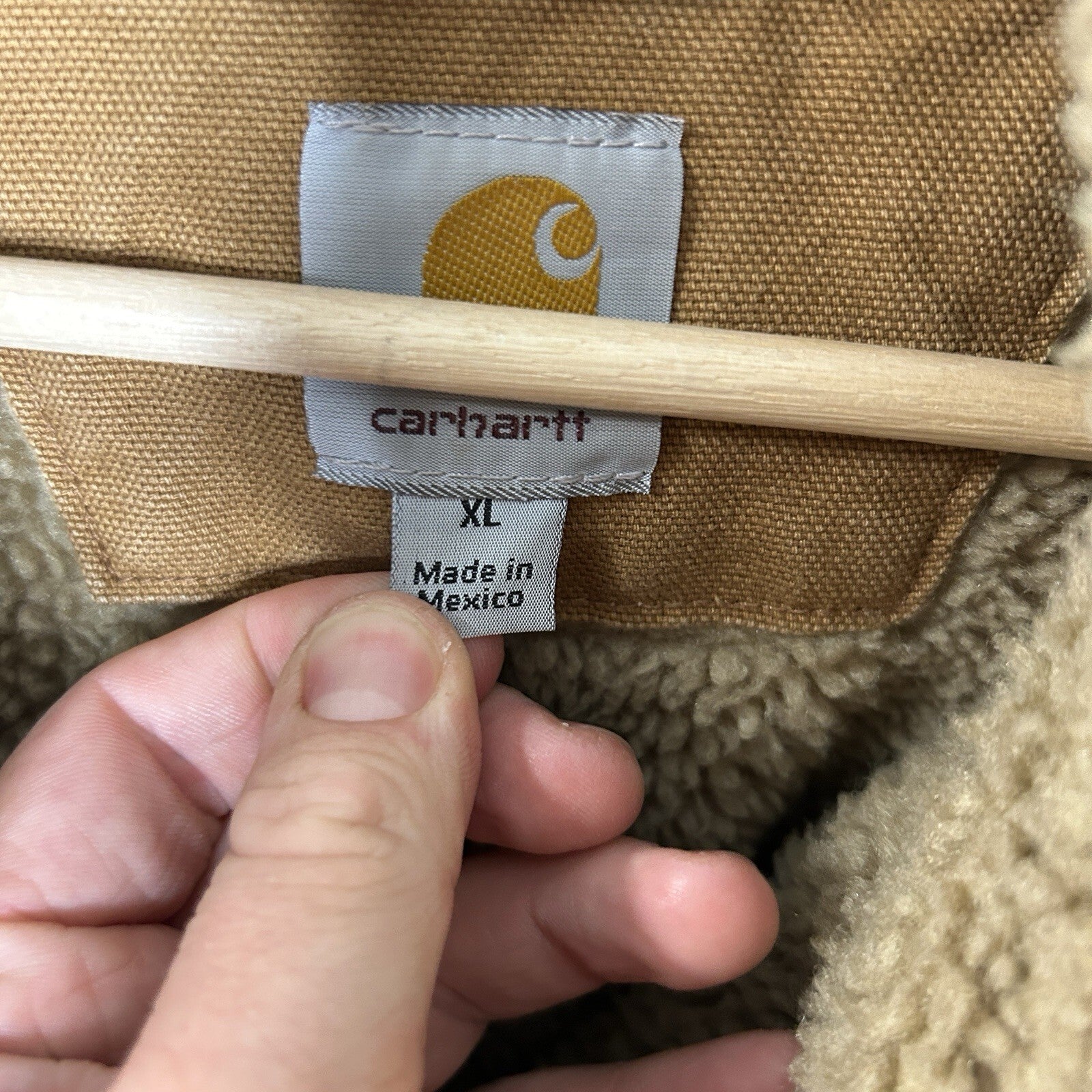 Y2K Carhartt Sherpa-Lined Hooded Multi-Pocket Jacket “Brown” J284 BRN Men’s XL